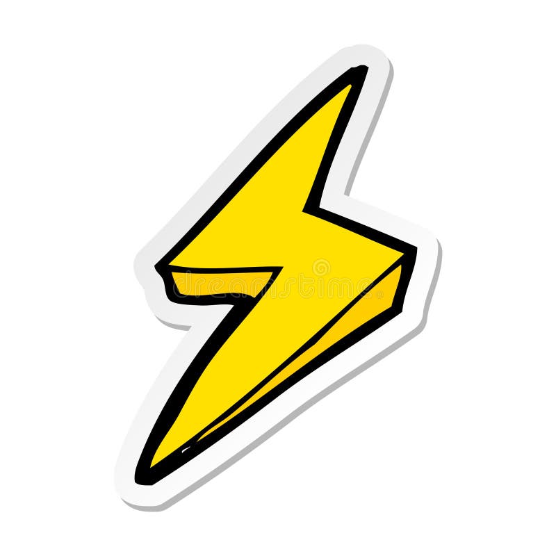 Sticker of a Cartoon Lightning Bolt Symbol Stock Vector - Illustration of  simple, icon: 149229110