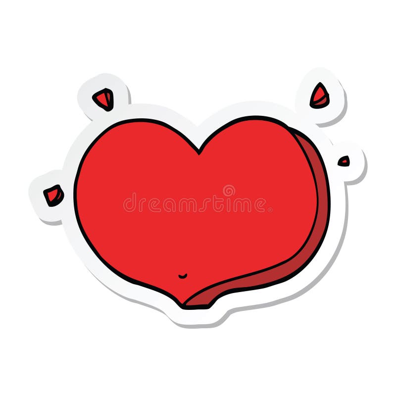 Sticker of a Cartoon Love Heart Stock Vector Illustration of funny