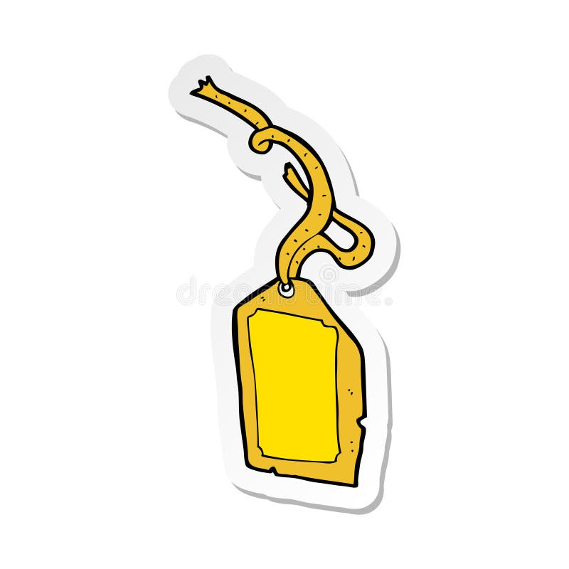 Sticker of a Cartoon Luggage Tag Stock Vector Illustration of