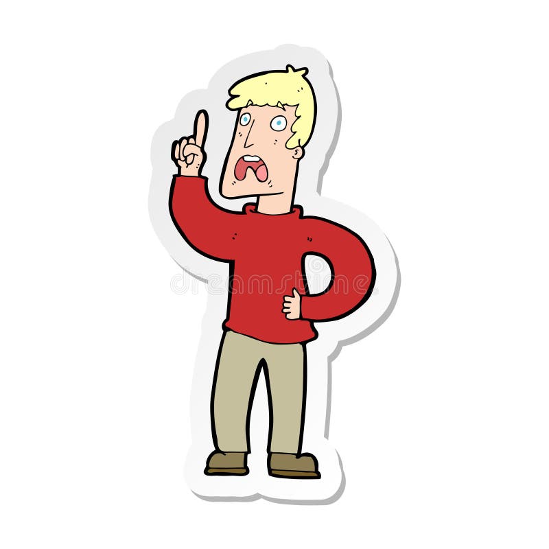 sticker of a cartoon man with complaint