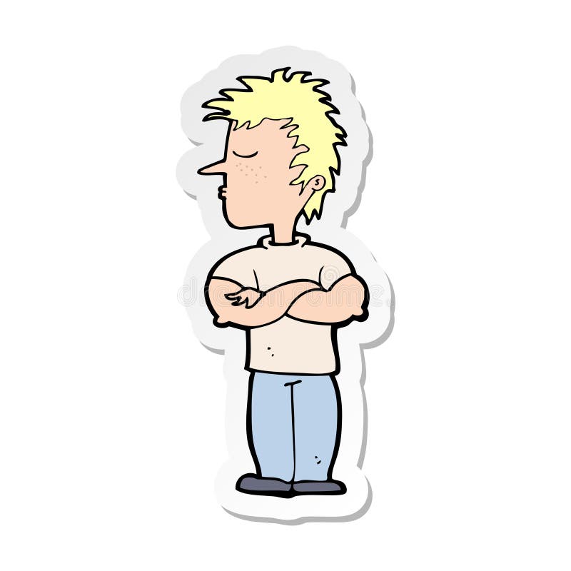 sticker of a cartoon man refusing to listen