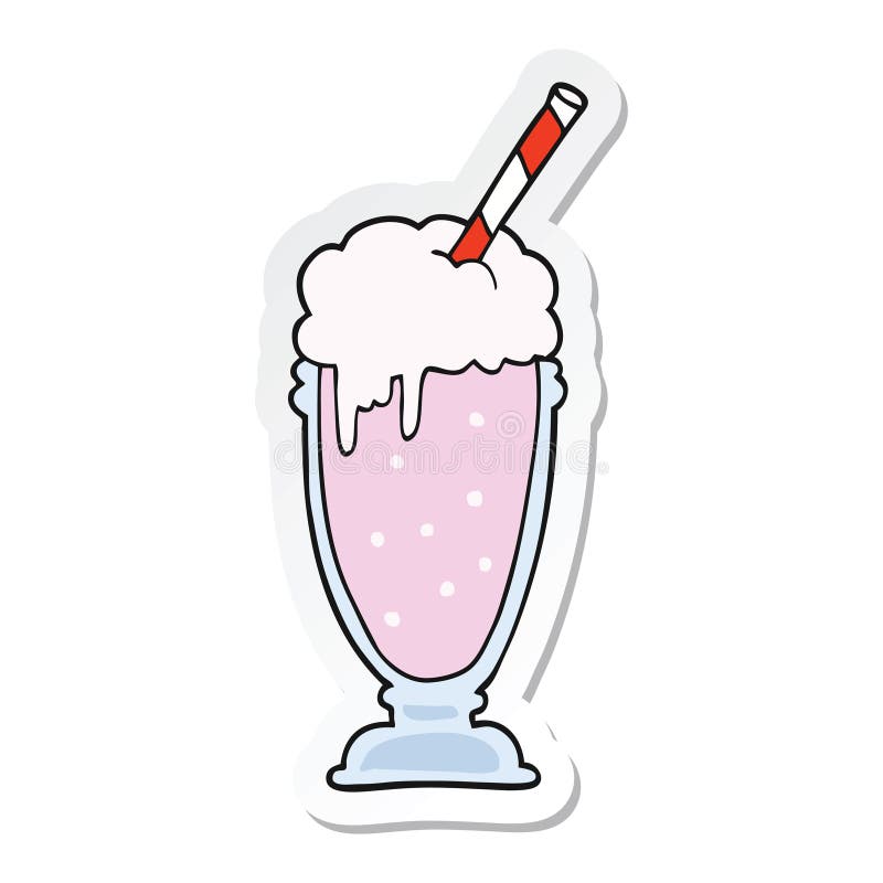 sticker of a cartoon milkshake