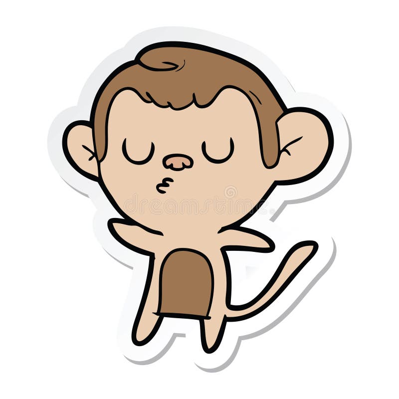 Sticker of a Cartoon Monkey Stock Vector - Illustration of stick ...