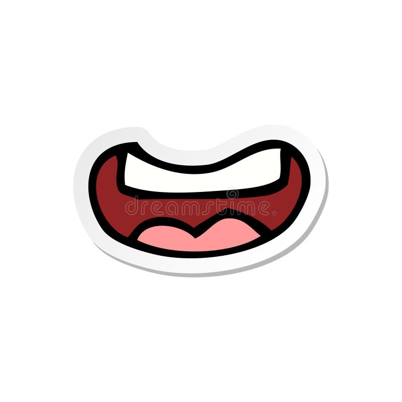 Sticker of a cartoon mouth stock vector. Illustration of sticker 147647794
