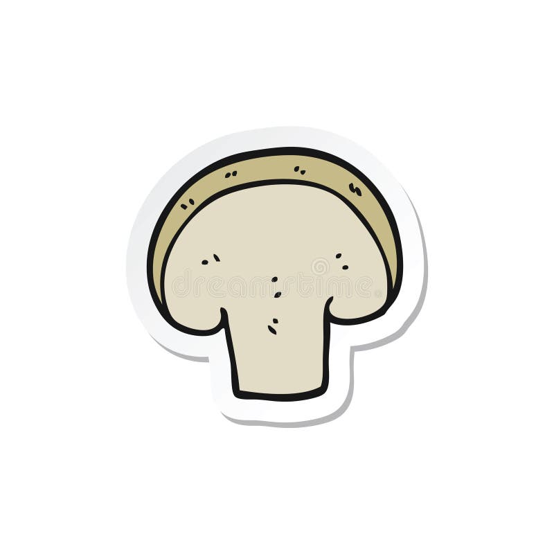 sticker of a cartoon mushroom slice