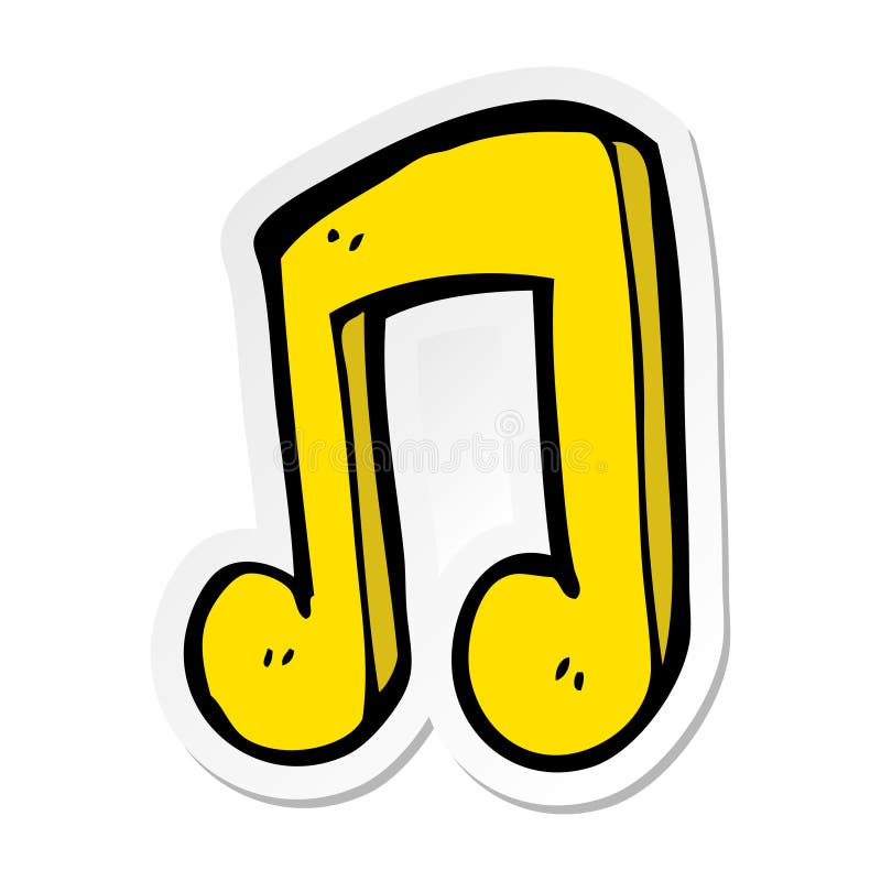 sticker of a cartoon musical note