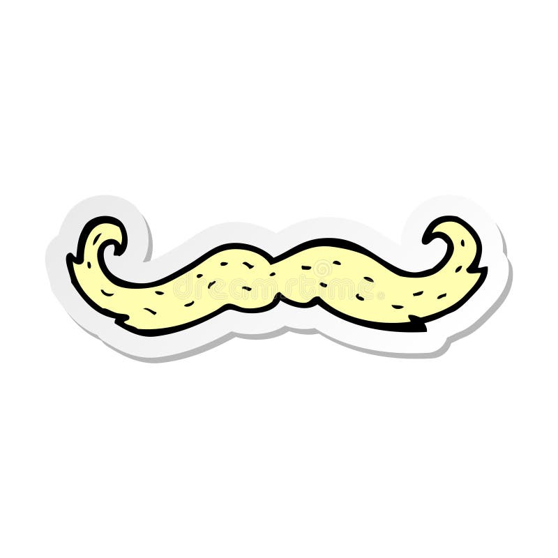 sticker of a cartoon mustache symbol