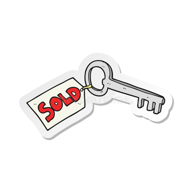Sticker of a Cartoon New House Key Stock Vector Illustration of sold