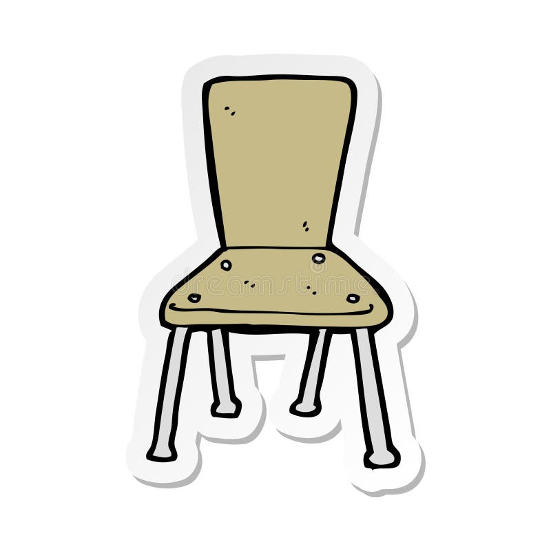 Sticker of a Cartoon Old School Chair Stock Vector - Illustration of  sticker, character: 147640491