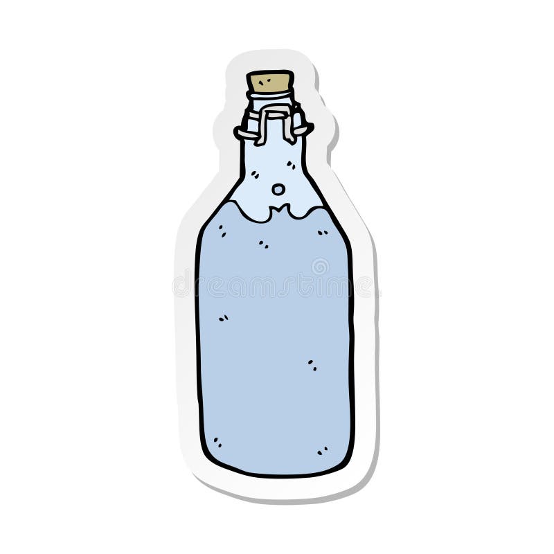 sticker of a cartoon old style water bottle