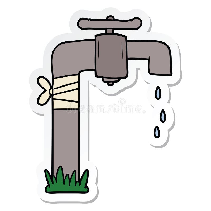 Outlined water faucet cartoon character  CanStock