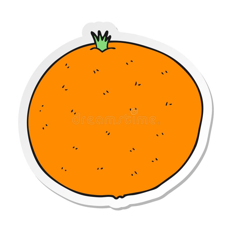 sticker of a cartoon orange