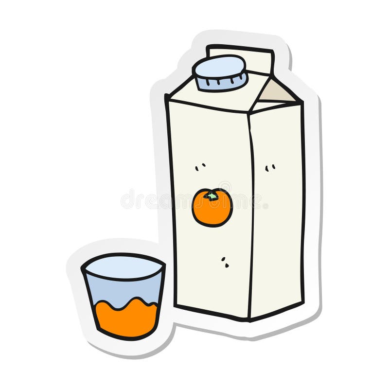 sticker of a cartoon orange juice