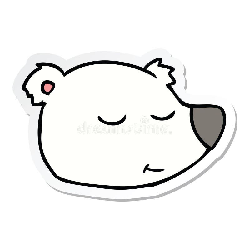 sticker of a cartoon polar bear face