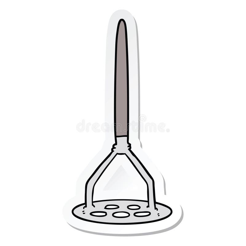 Sticker of a Cartoon Potato Masher Stock Vector Illustration of food