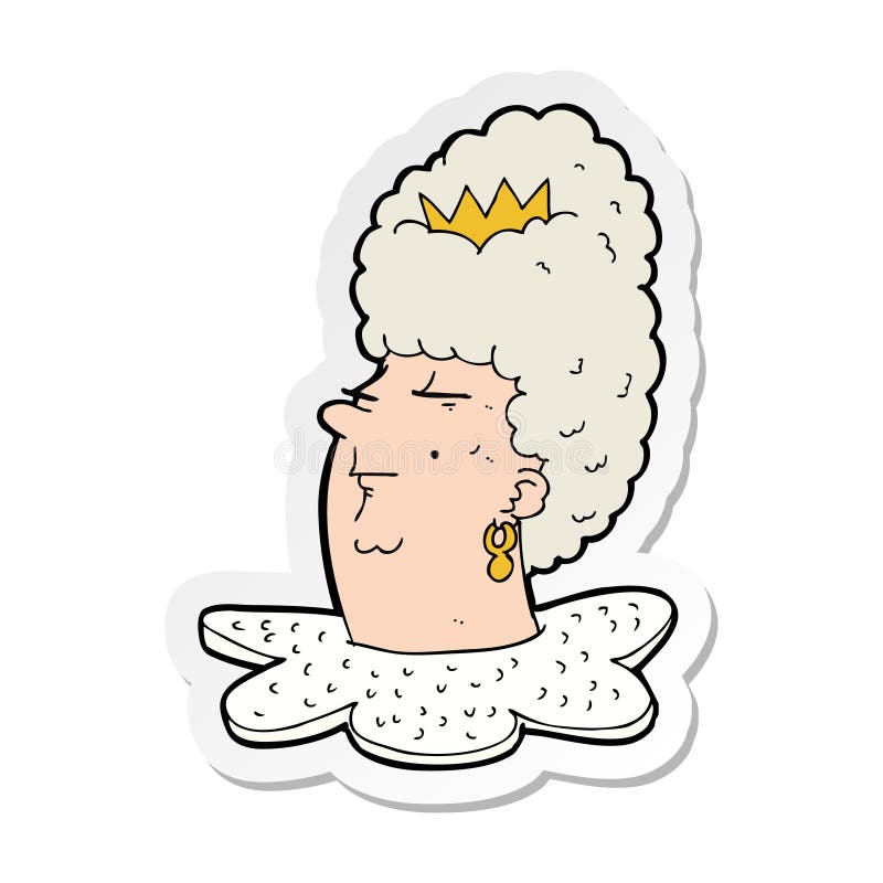 Sticker of a Cartoon Queen Head Stock Vector - Illustration of drawing,  symbol: 150419059