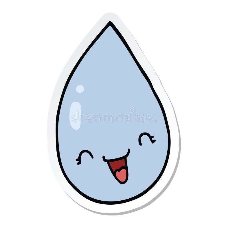 Raindrop Face Drop Water Droplet Cute Cartoon Sticker Stick Icon Decal  Label Drawing Illustration Retro Doodle Freehand Free Hand Drawn Quirky Art  Artwork Funny Character Stock Illustrations – 10 Raindrop Face Drop