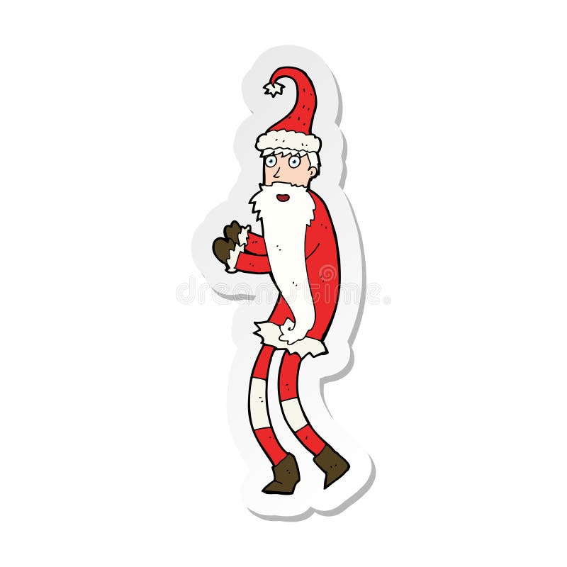 sticker of a cartoon santa claus