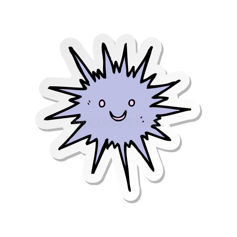 sticker of a cartoon sea urchin