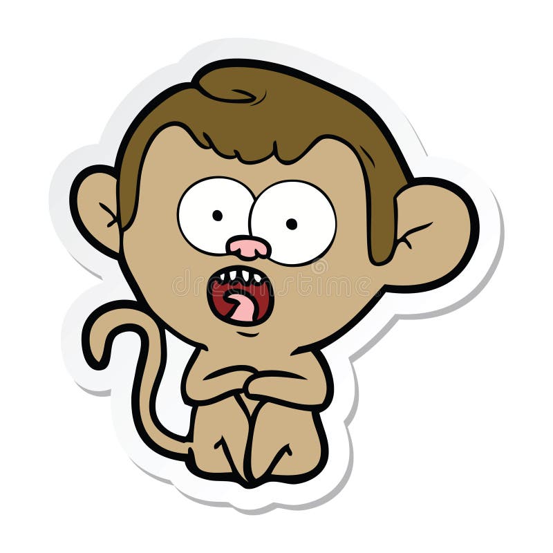 Sticker of a Cartoon Shocked Monkey Stock Vector - Illustration of ...