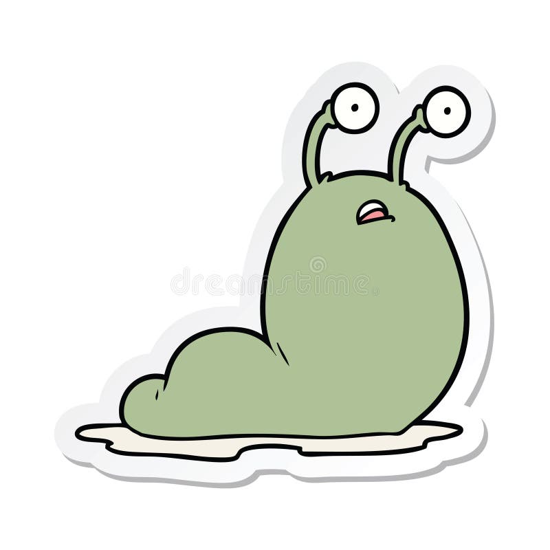 Sticker of a cartoon slug stock vector. Illustration of quirky - 150440506 Sticker of a cartoon slug stock vector. Illustration of quirky - 150440506