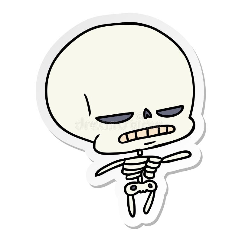 Cartoon Kawaii Cute Skeleton Bones Halloween Spooky Scary Art Artwork