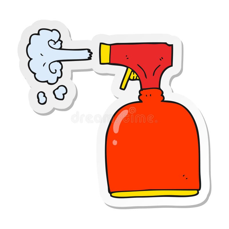 Sticker of a Cartoon Spray Bottle Stock Vector Illustration of hand