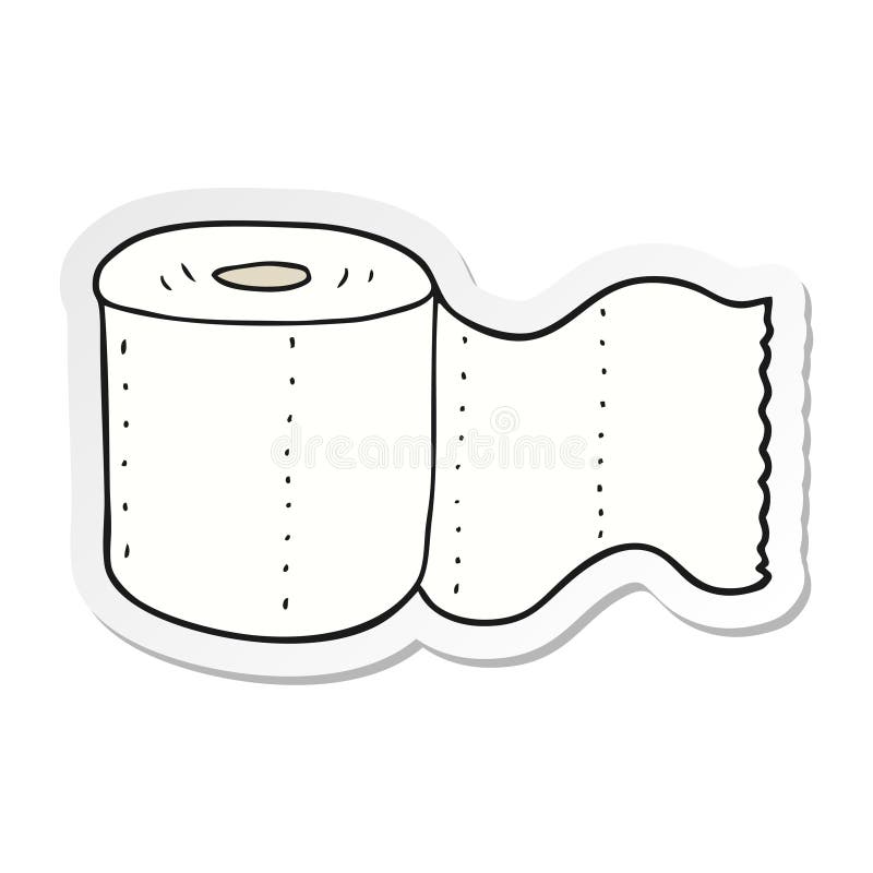 sticker of a cartoon toilet paper