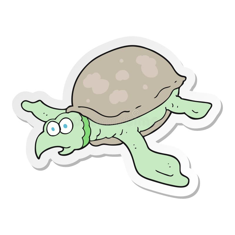 Sticker of a Cartoon Turtle Stock Vector Illustration of crazy, clip 146124689
