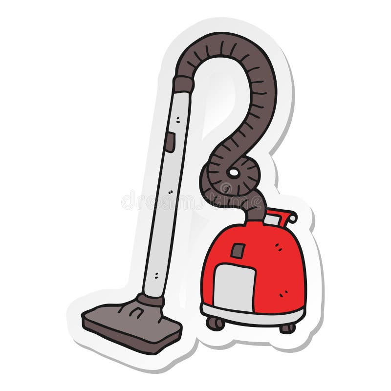 Sticker of a Cartoon Vacuum Cleaner Stock Vector - Illustration of artwork,  quirky: 149176930