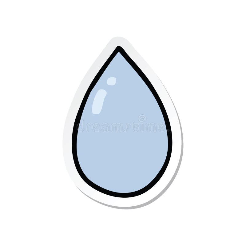 sticker of a cartoon water droplet