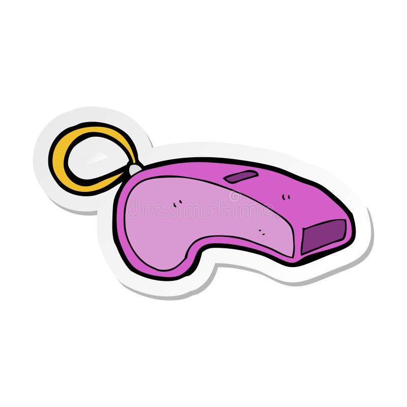 sticker of a cartoon whistle