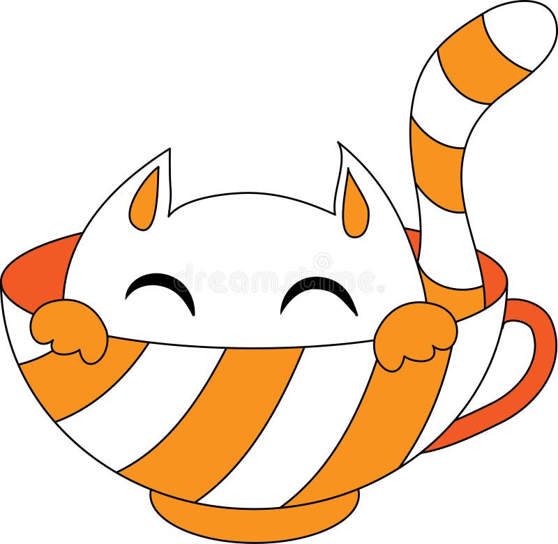 Hand Drawing Coffee Cup Cat Logo Vector Stock Illustrations 68 Hand