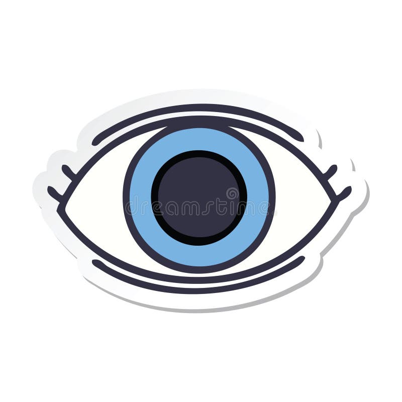 Sticker of a Cute Cartoon Eye Stock Vector Illustration of mystic