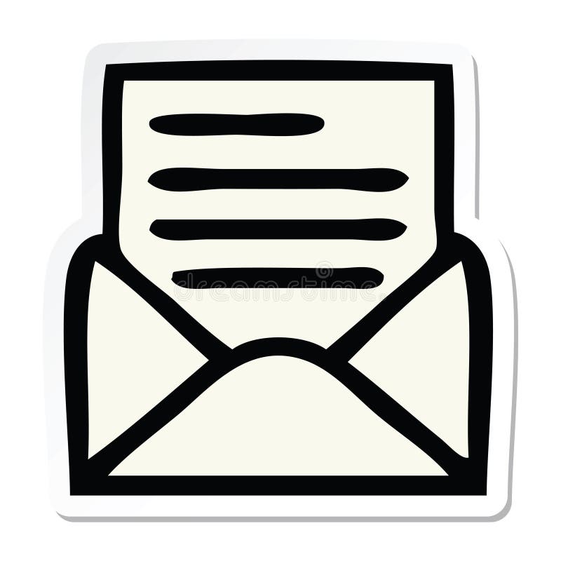 Sticker of a cartoon letter Royalty Free Vector Image