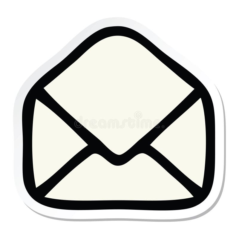 Sticker of a Cute Cartoon Paper Envelope Stock Vector Illustration of