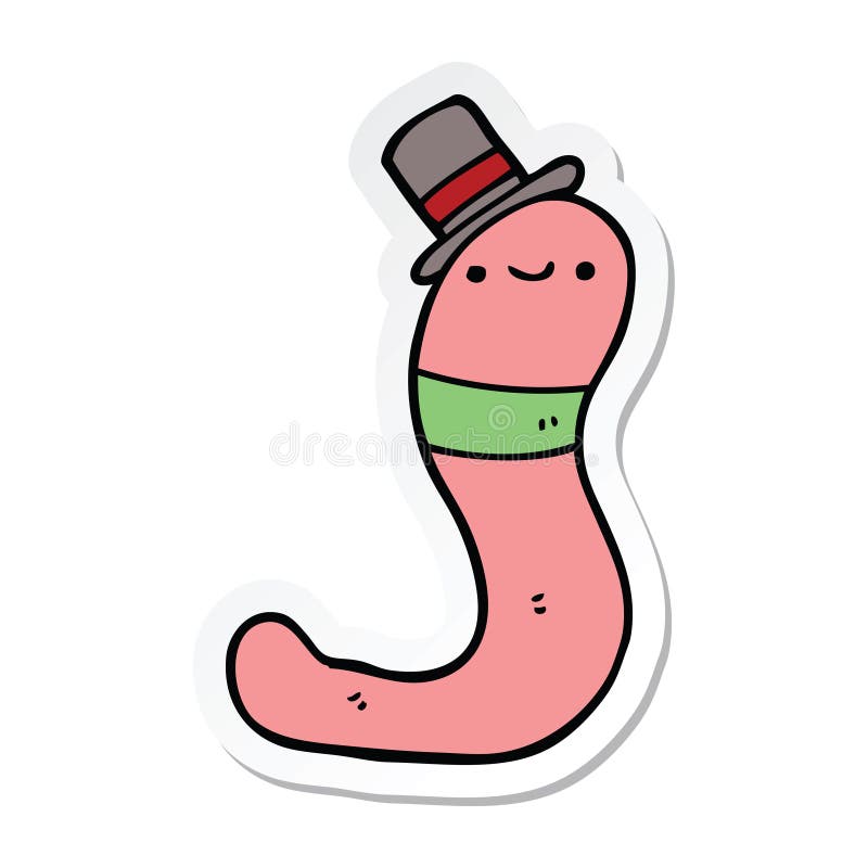 Worm Animals Cute Cartoon Sticker Stick Icon Decal Label Drawing  Illustration Retro Doodle Freehand Free Hand Drawn Quirky Art Artwork Funny  Character Stock Illustrations – 18 Worm Animals Cute Cartoon Sticker Stick