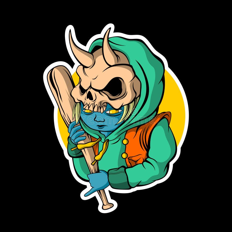 Download Skull boy retro stock vector. Illustration of child - 158110251