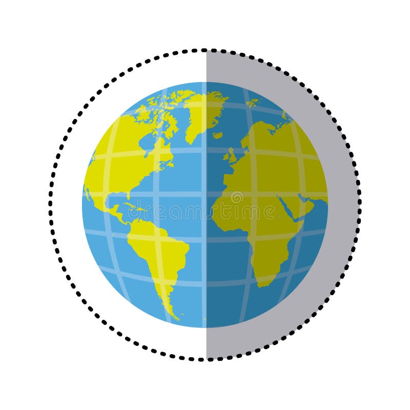 World map earth globe earth globe symbol continent' Sticker