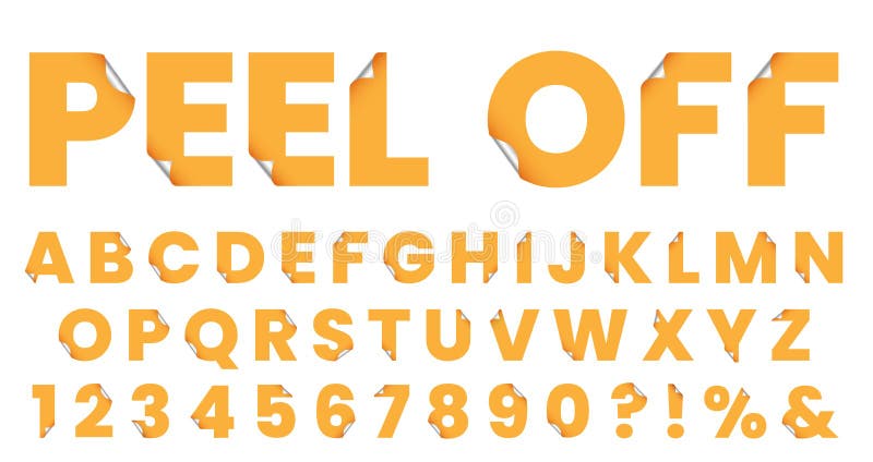 Sticker font sticky paper alphabet letters Vector Image