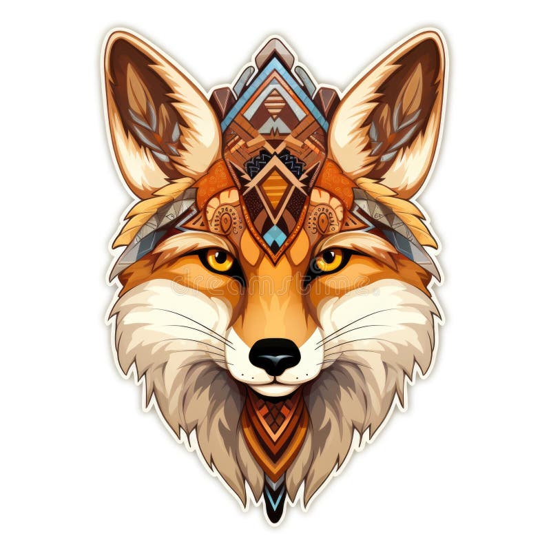 Fox Sticker Head Black/Orange