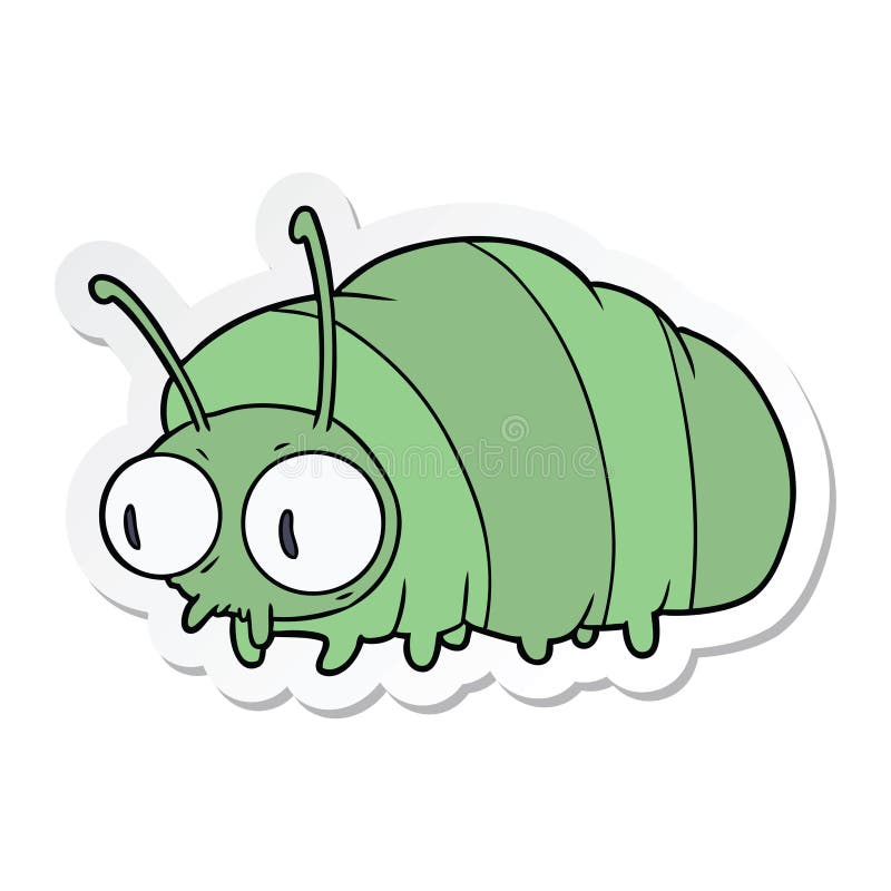 sticker of a funny cartoon bug