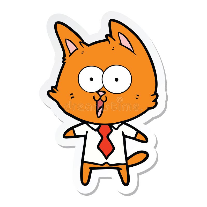 cute cat wearing coat Meditating | Sticker