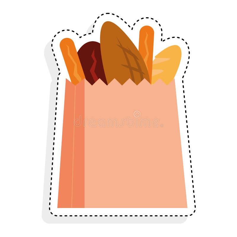 Sticker of a Grocery Bag Icon Stock Vector Illustration of sale