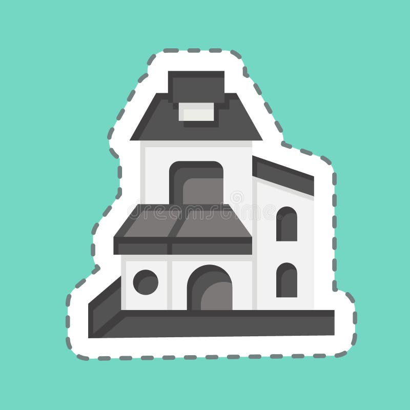 Sticker line cut Duplex. related to Accommodations symbol. simple design editable. simple illustration vector illustration