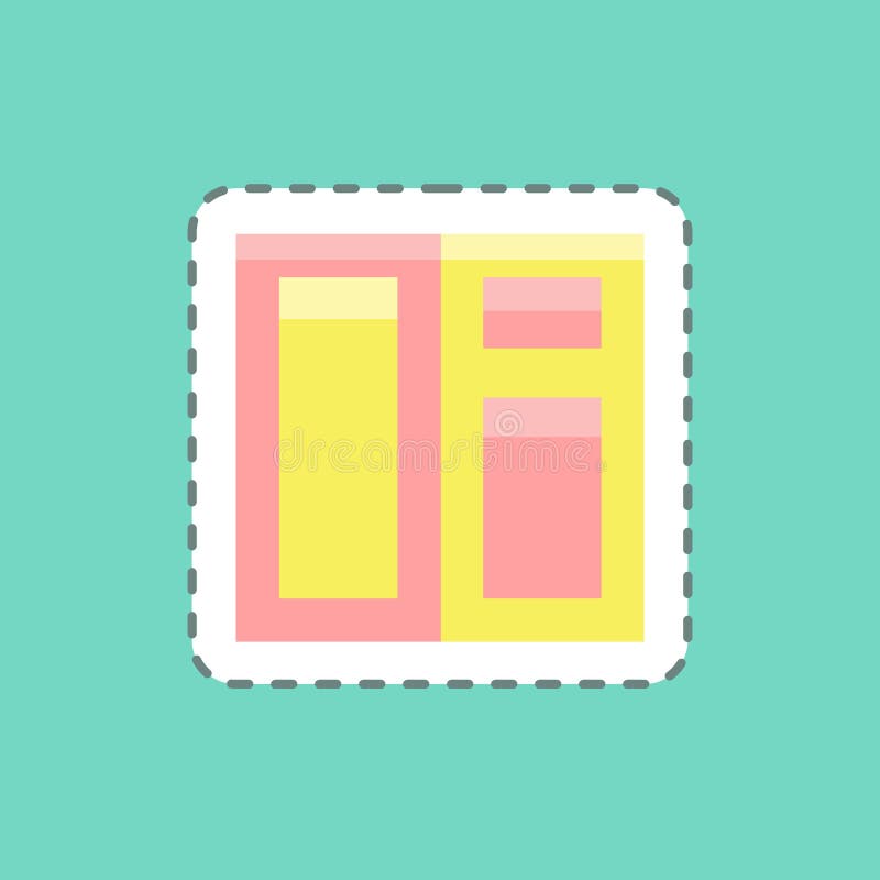 Sticker line cut Window. suitable for building symbol. simple design editable. design template vector. simple illustration stock illustration