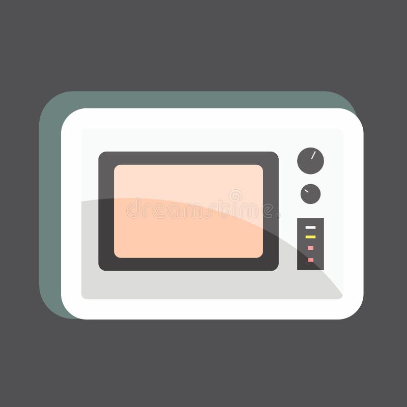 Sticker Microwave Oven. Suitable for Home Symbol. Simple Design