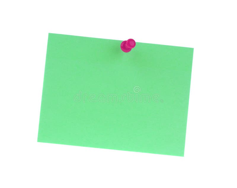 Sticker note with pin stock photos