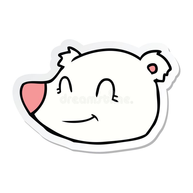 sticker of a polar bear cartoon