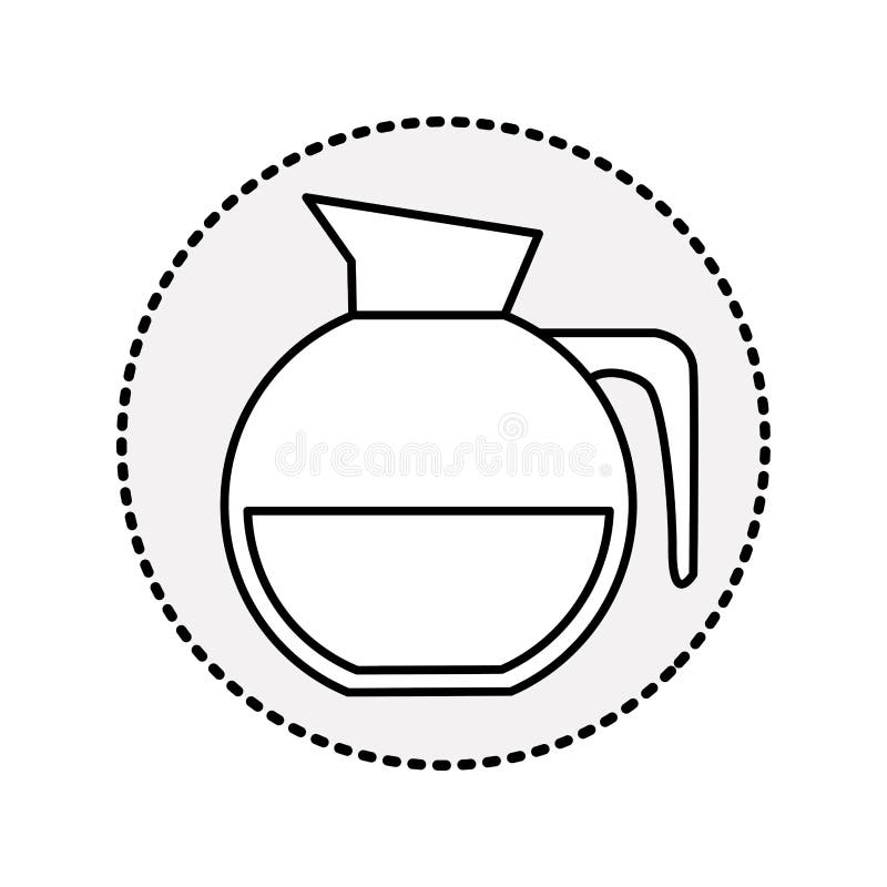 Sticker Silhouette Glass Jar of Coffee with Handle Stock Illustration
